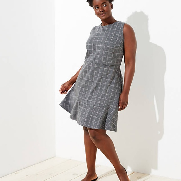 LOFT Dresses & Skirts - NWT LOFT Gray & Lavender Dress PLUS SIZE